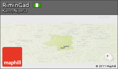 Physical Panoramic Map of RiminGad, lighten