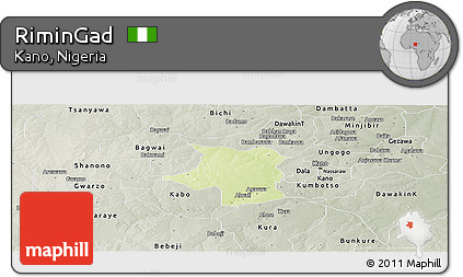 Physical Panoramic Map of RiminGad, semi-desaturated