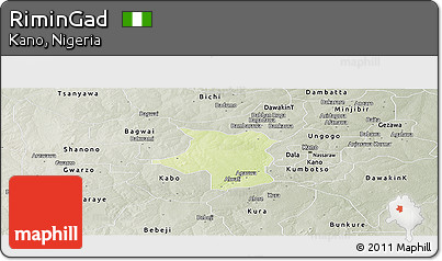 Physical Panoramic Map of RiminGad, semi-desaturated