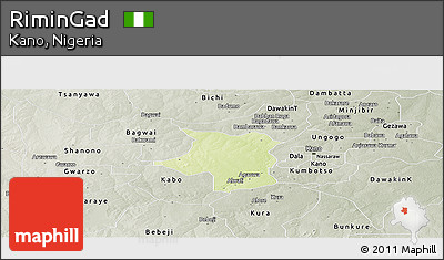 Physical Panoramic Map of RiminGad, semi-desaturated