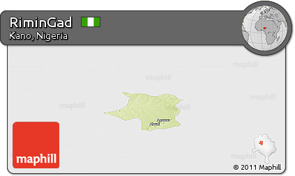 Physical Panoramic Map of RiminGad, single color outside