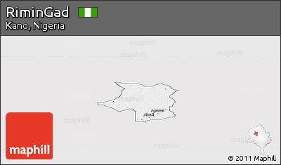 Silver Style Panoramic Map of RiminGad, single color outside