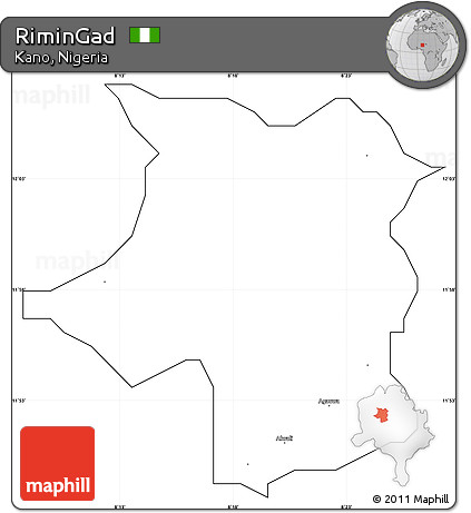 Blank Simple Map of RiminGad, cropped outside