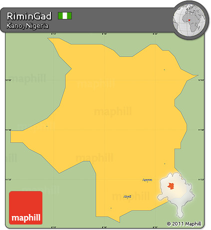 Savanna Style Simple Map of RiminGad, single color outside