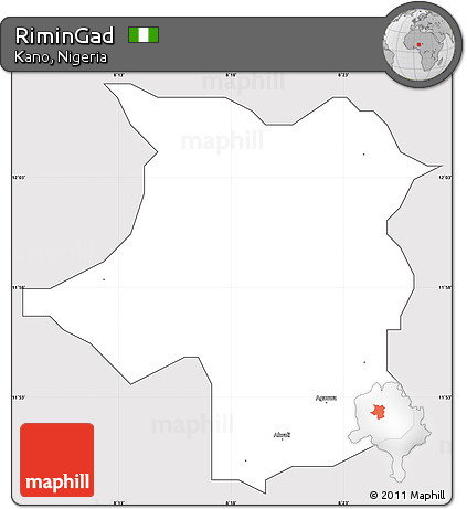 Silver Style Simple Map of RiminGad, cropped outside