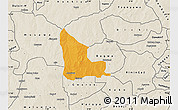 Political Map of Shanono, shaded relief outside
