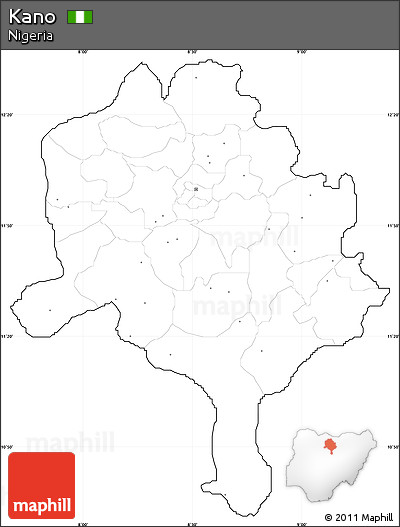 Blank Simple Map of Kano, cropped outside, no labels