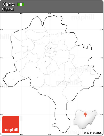 Blank Simple Map of Kano, cropped outside, no labels