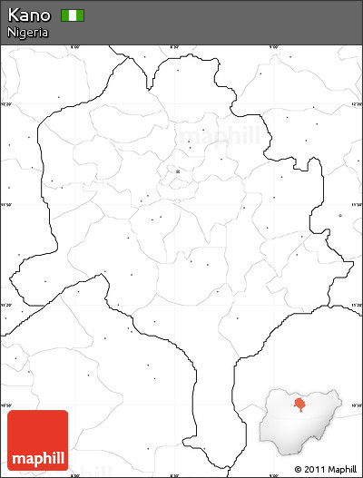 Blank Simple Map of Kano, no labels