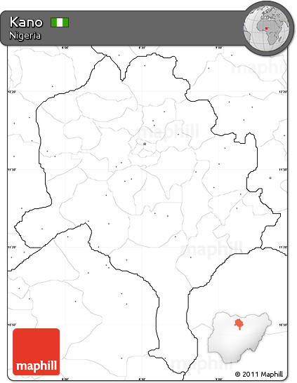 Blank Simple Map of Kano, no labels