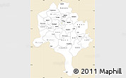 Classic Style Simple Map of Kano, single color outside