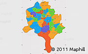 Political Simple Map of Kano, cropped outside