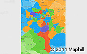 Political Simple Map of Kano, political shades outside