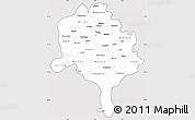 Silver Style Simple Map of Kano, cropped outside