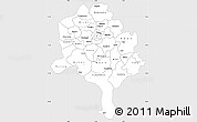 Silver Style Simple Map of Kano, single color outside