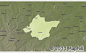 Physical 3D Map of Takai, darken