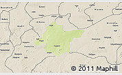 Physical 3D Map of Takai, shaded relief outside