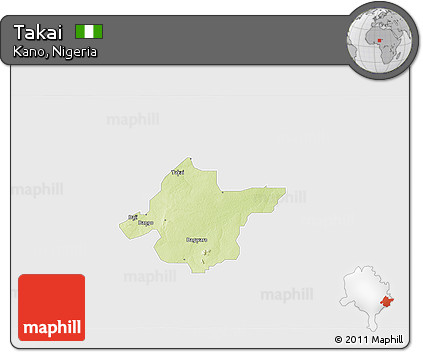 Physical 3D Map of Takai, single color outside