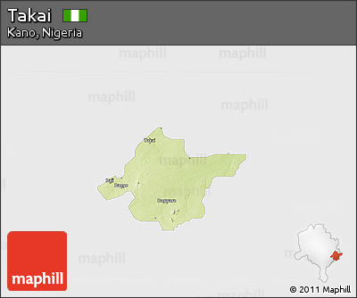 Physical 3D Map of Takai, single color outside
