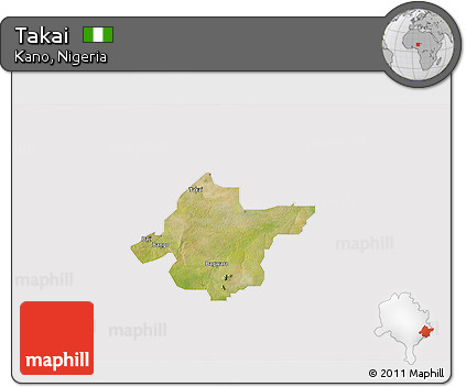 Satellite 3D Map of Takai, cropped outside