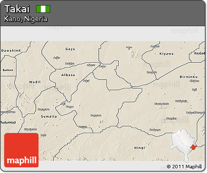 Shaded Relief 3D Map of Takai