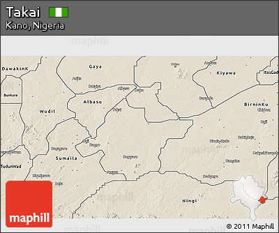 Shaded Relief 3D Map of Takai