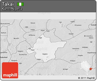 Silver Style 3D Map of Takai