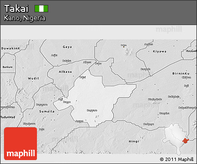 Silver Style 3D Map of Takai