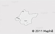 Silver Style 3D Map of Takai, single color outside