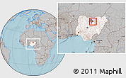 Gray Location Map of Takai, highlighted country, highlighted parent region, within the entire country, hill shading