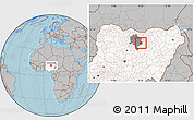 Gray Location Map of Takai, highlighted country, highlighted parent region, hill shading