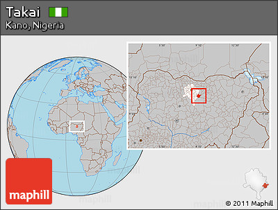Gray Location Map of Takai, highlighted parent region