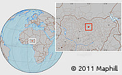 Gray Location Map of Takai, hill shading