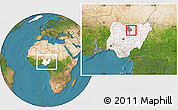 Satellite Location Map of Takai, highlighted country, highlighted parent region, within the entire country