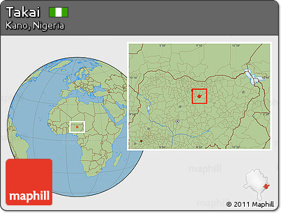 Savanna Style Location Map of Takai