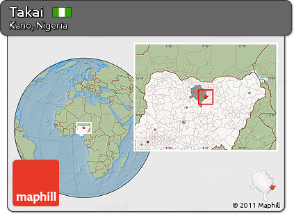 Savanna Style Location Map of Takai, highlighted country, highlighted parent region, hill shading