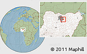 Savanna Style Location Map of Takai, highlighted country, highlighted parent region, hill shading