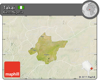 Satellite Map of Takai, lighten