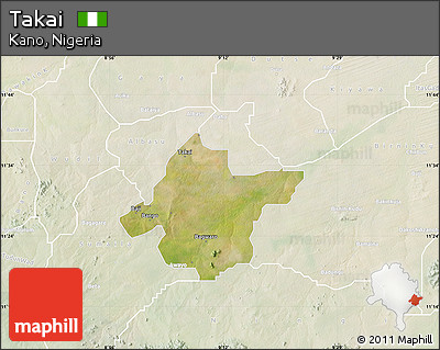 Satellite Map of Takai, lighten