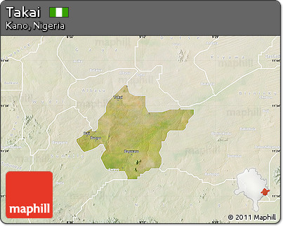 Satellite Map of Takai, lighten