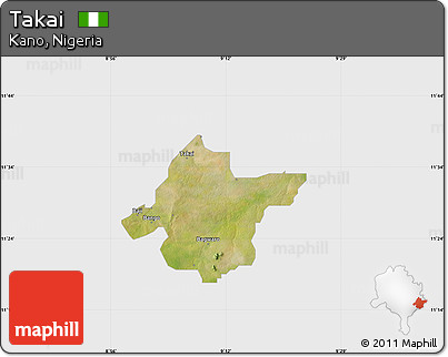 Satellite Map of Takai, single color outside