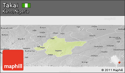 Physical Panoramic Map of Takai, desaturated