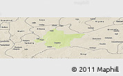 Physical Panoramic Map of Takai, shaded relief outside