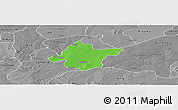 Political Panoramic Map of Takai, desaturated