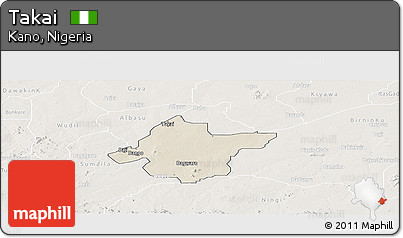 Shaded Relief Panoramic Map of Takai, lighten