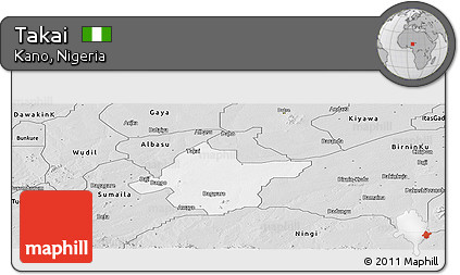 Silver Style Panoramic Map of Takai