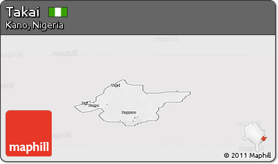 Silver Style Panoramic Map of Takai, single color outside