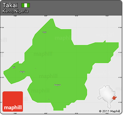 Political Simple Map of Takai, single color outside