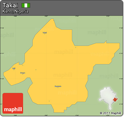 Savanna Style Simple Map of Takai, single color outside