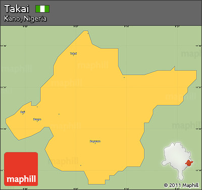 Savanna Style Simple Map of Takai, single color outside